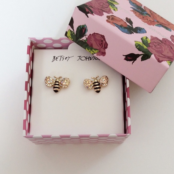 Authentic Betsey Johnson Bee Earrings NIB - Picture 1 of 3